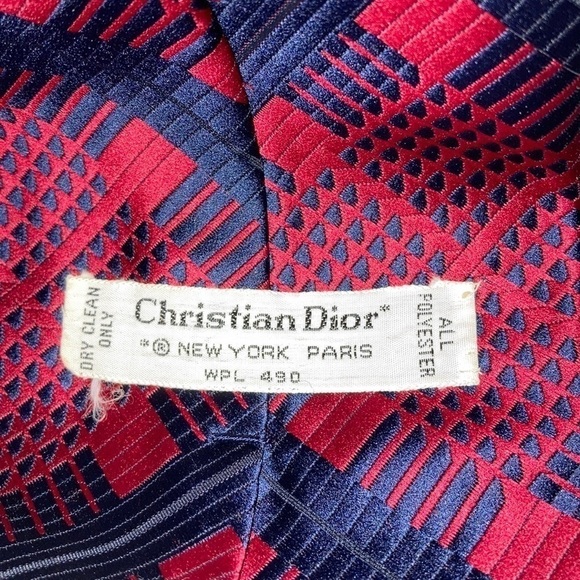 𝅺Christian Dior Navy & Red Tie - Picture 4 of 4